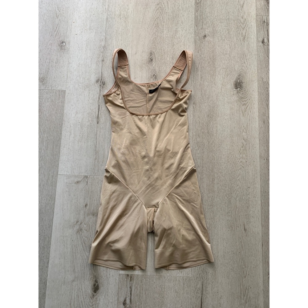 Soma Intimates Tan Nude Compression Shapewear Bodysuit Mid-Thigh Large